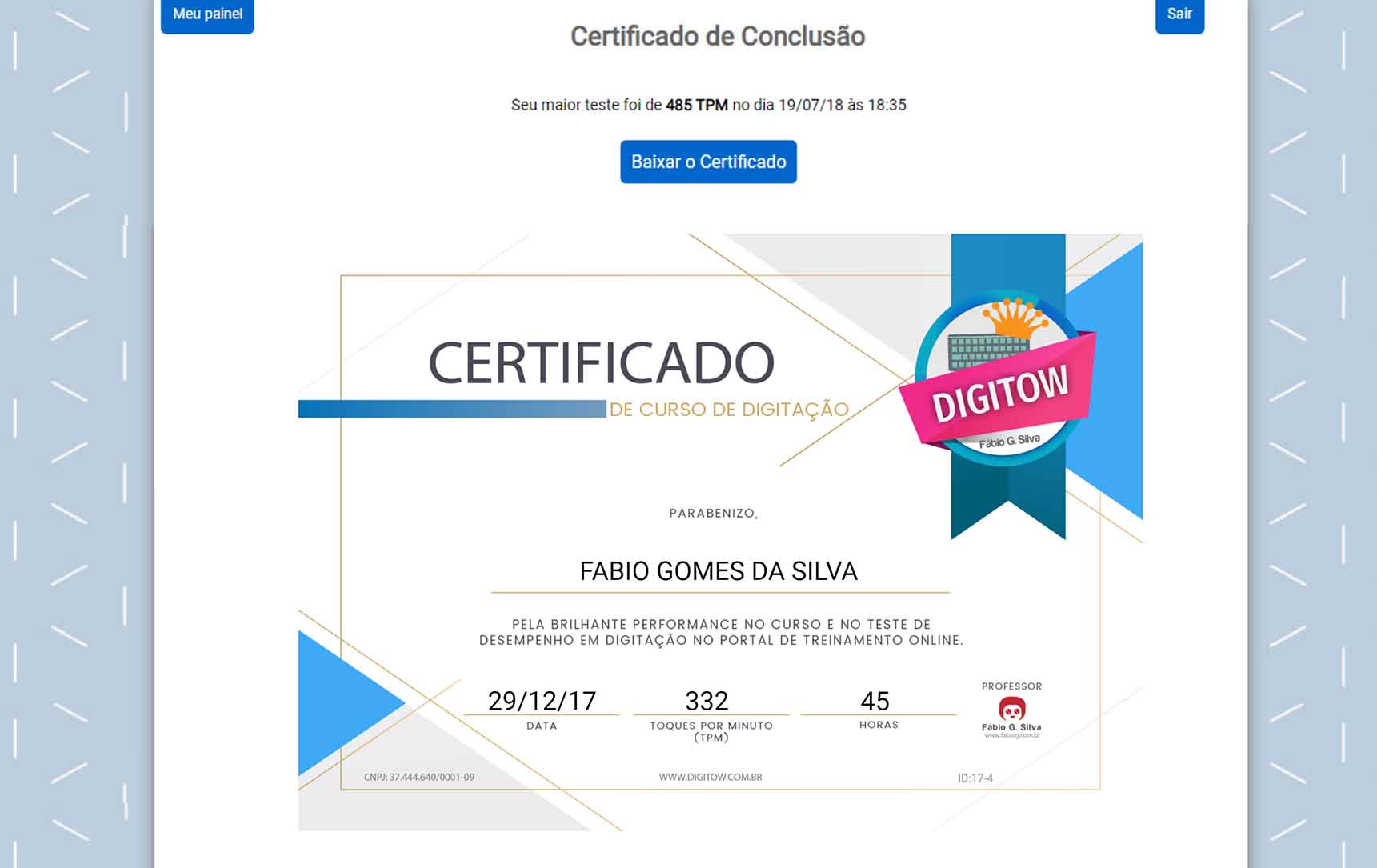 Curso de Digitação Interativo com Certificado Reconhecido