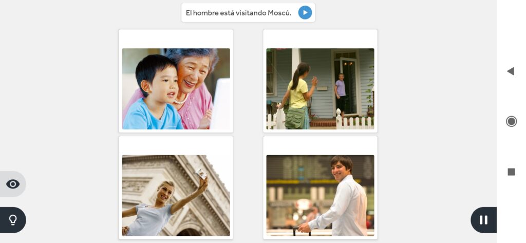 Rosetta Stone - Tela de exercício