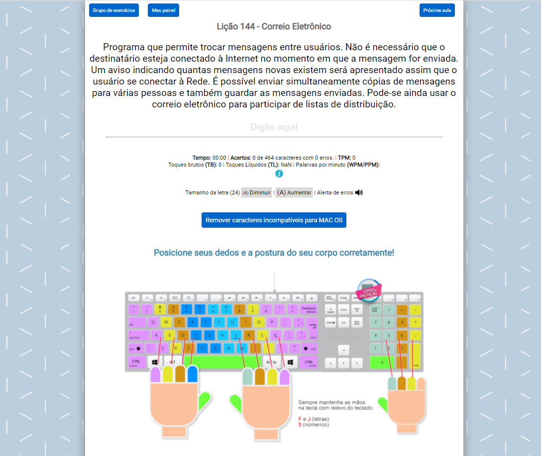 Digitação online - Curso de datilografia - AgileFingers