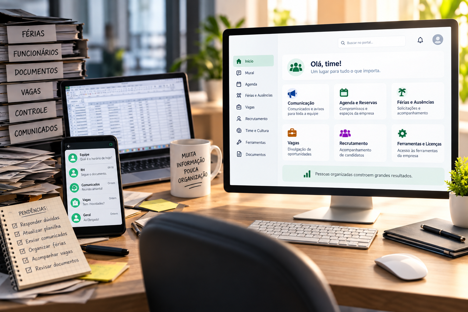 Organisaas - Portal interno Organisaas para gestão de funcionários, comunicação, férias, vagas e recrutamento